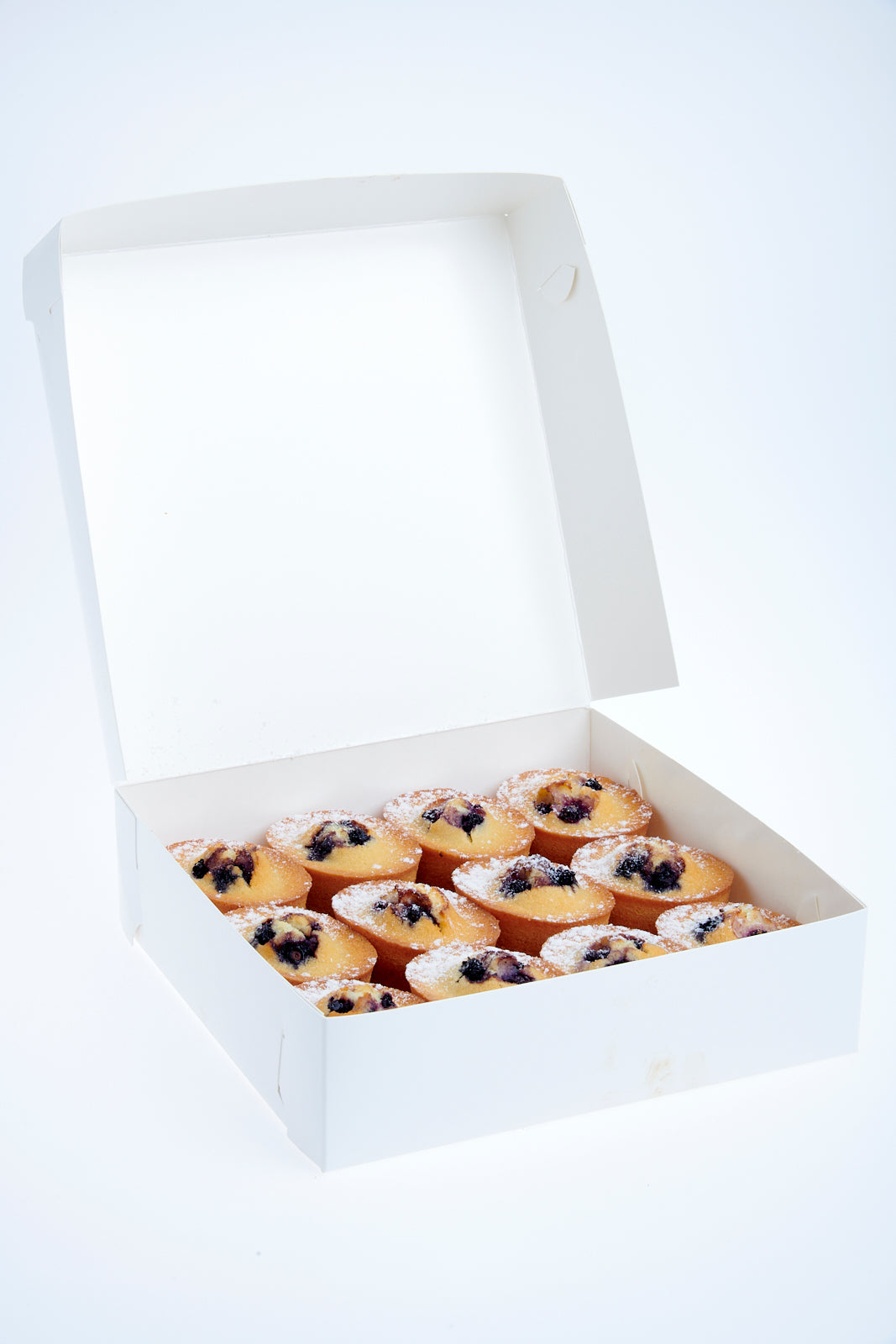 Box of 12 traditional Blueberry friands wholesale for coffee shops Sydney