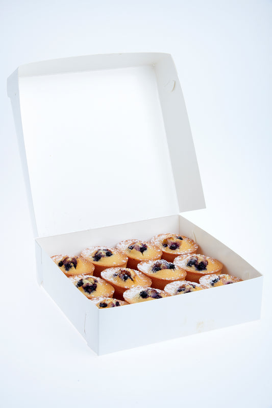 Box of 12 traditional Blueberry friands wholesale for coffee shops Sydney
