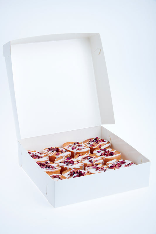 Box of 12 Gluten Free Fruits of the forest friands cafe wholesale Bloomspoon Sydney